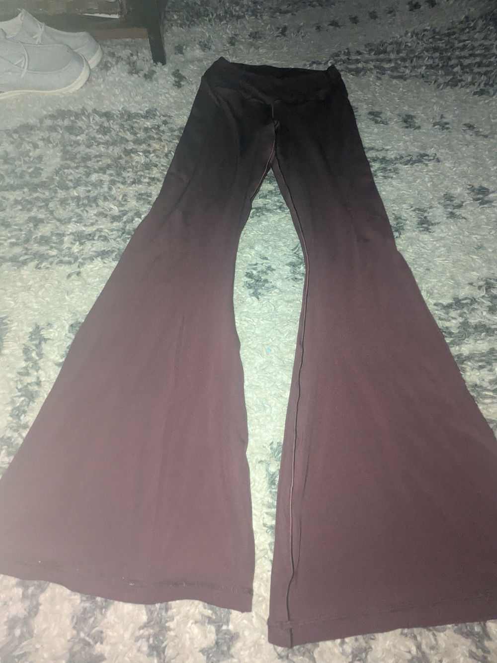 aerie High-Rise Flare Pants in Deep Plum